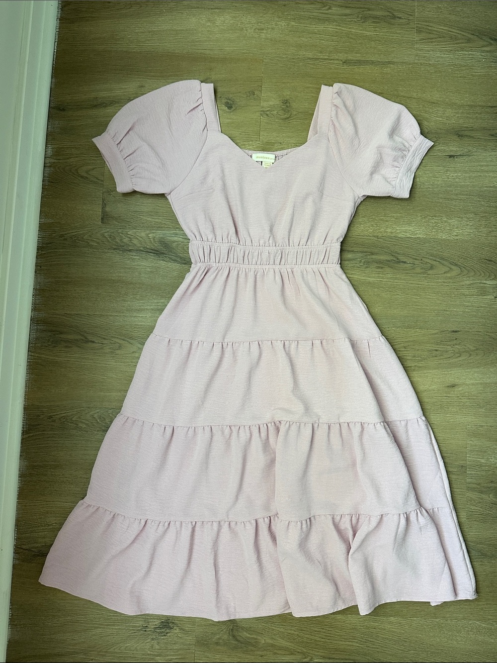 Women’s Pink Tiered Midi Dress